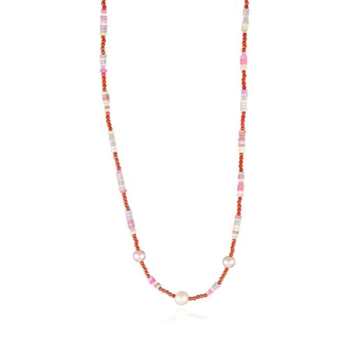 Collier de perles en plastique, perle de plastique, avec cristal, avec 5cm chaînes de rallonge, fait à la main, bijoux de mode & pour femme, couleurs mélangées, Longueur:Environ 43 cm, Vendu par PC