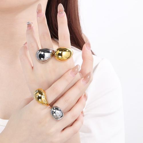 Rhinestone Stainless Steel Finger Ring, 304 Stainless Steel, Vacuum Ion Plating, for woman & with rhinestone, more colors for choice, Sold By PC