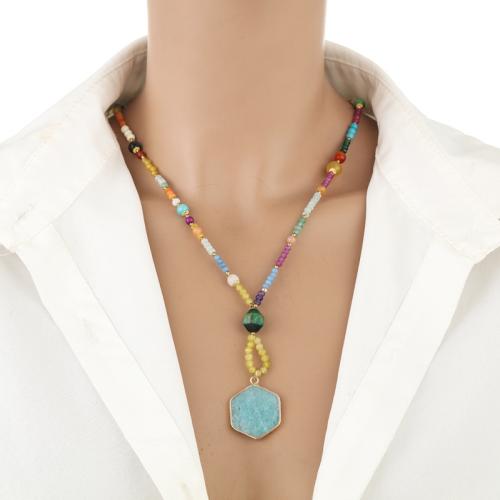 Collier de bijoux en acier inoxydable, Acier inoxydable 304, avec Gemme synthétique, pour femme, plus de couleurs à choisir, Longueur:41-50 cm, Vendu par PC