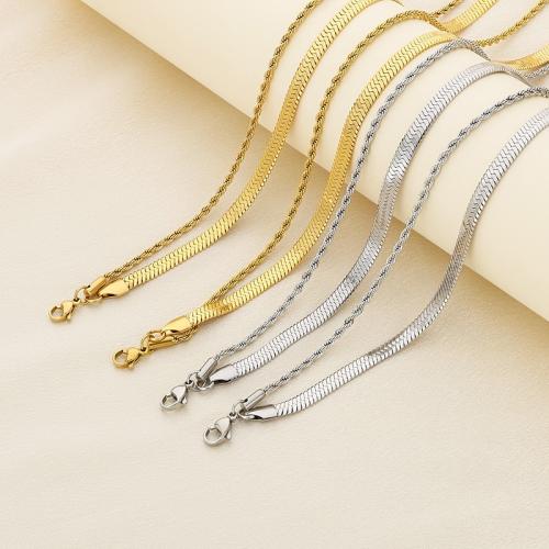 Stainless Steel Jewelry Necklace, 304 Stainless Steel, Vacuum Ion Plating, different size for choice & for woman, more colors for choice, Sold By Pair