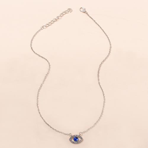 Tibetan Style Jewelry Necklace, Vacuum Ion Plating, for woman & with rhinestone, more colors for choice, Sold By PC