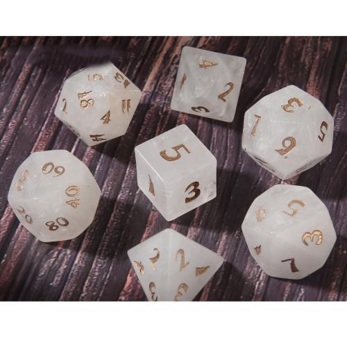 Dice for games, Clear Quartz, Geometrical Pattern, different styles for choice, Sold By PC