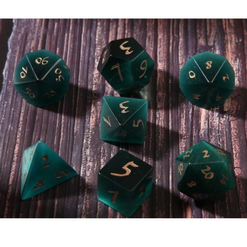 Dice for games, Cats Eye, Geometrical Pattern, different styles for choice, Peacock Blue, Sold By PC