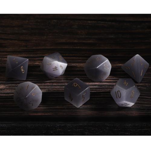 Dice for games, Cats Eye, Geometrical Pattern, different styles for choice, silver-grey, Sold By PC