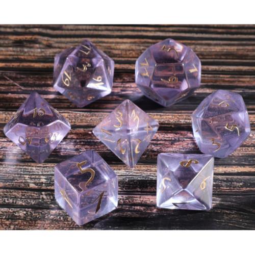 Dice for games, Glass, Geometrical Pattern, different styles for choice, light purple, Sold By PC