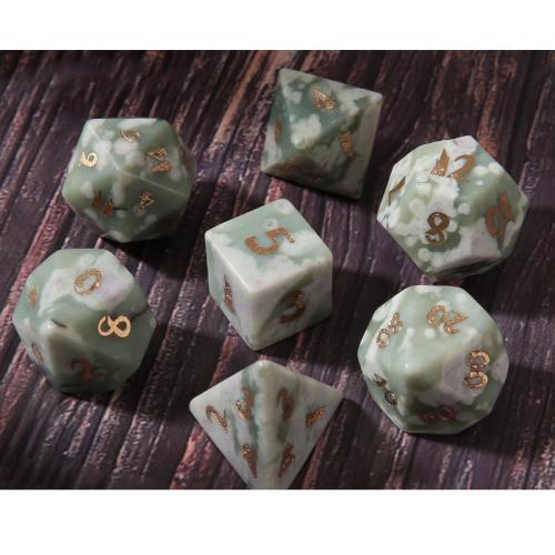 Dice for games, Lucky Stone, Geometrical Pattern, 7 pieces, Sold By Set