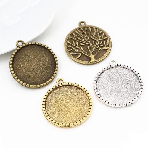 Tibetan Style Pendant Cabochon Setting, plated, DIY, more colors for choice, nickel, lead & cadmium free, inner diameter:25mm, Approx 100PCs/Bag, Sold By Bag