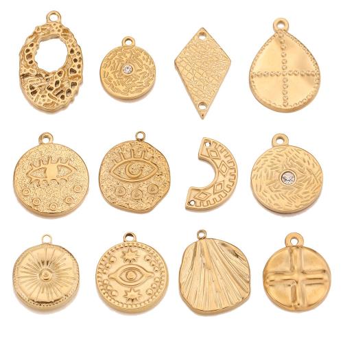 Stainless Steel Pendants, 304 Stainless Steel, Vacuum Ion Plating, DIY & different size for choice, more colors for choice, 10PCs/Bag, Sold By Bag