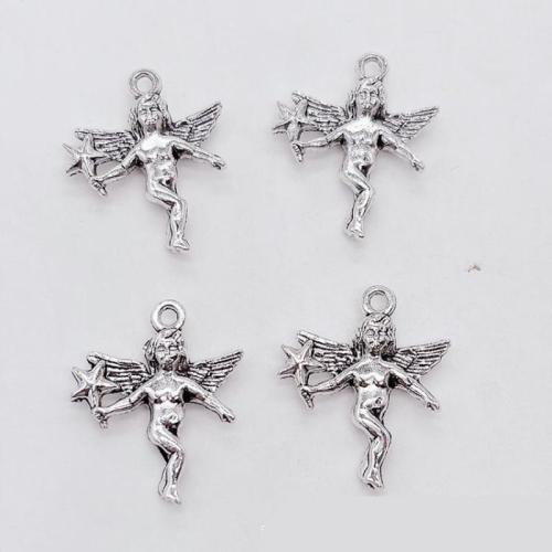 Tibetan Style Pendants, Angel, antique silver color plated, DIY, nickel, lead & cadmium free, 19x24x3mm, Approx 100PCs/Bag, Sold By Bag