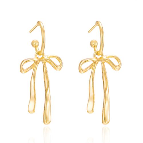 Brass Drop Earring, Bowknot, gold color plated, fashion jewelry & different size for choice & for woman, more colors for choice, nickel, lead & cadmium free, Sold By Pair