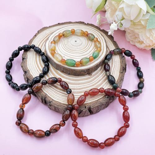 Agate Jewelry Bracelet, different materials for choice & for woman, more colors for choice, Sold Per 14 cm Strand