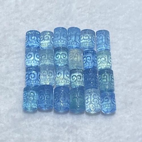 Perles bijoux en pierres gemmes, aigue-marine, pilier, DIY, bleu, 9x12mm, Vendu par PC