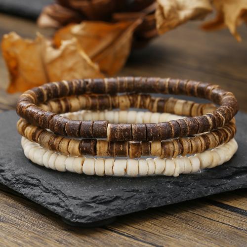 Bijoux bracelets de mode, noix de coco, avec bois, unisexe & styles différents pour le choix, plus de couleurs à choisir, Vendu par fixé