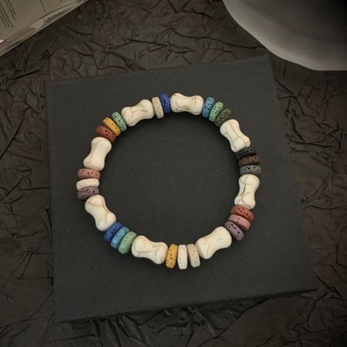 Gemstone Bracelets, Lava, Unisex, Length:16 cm, Sold By PC