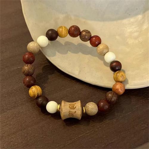 Pulseras de madera, sándalo, con Multi - piedras preciosas, diferentes estilos para la opción & para mujer, Vendido por UD