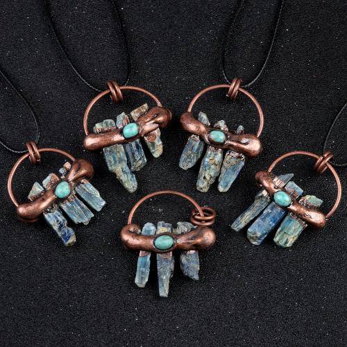 Quartz Necklace, Kyanite, with Korean Waxed Cord & Iron, fashion jewelry, mixed colors, Sold By PC