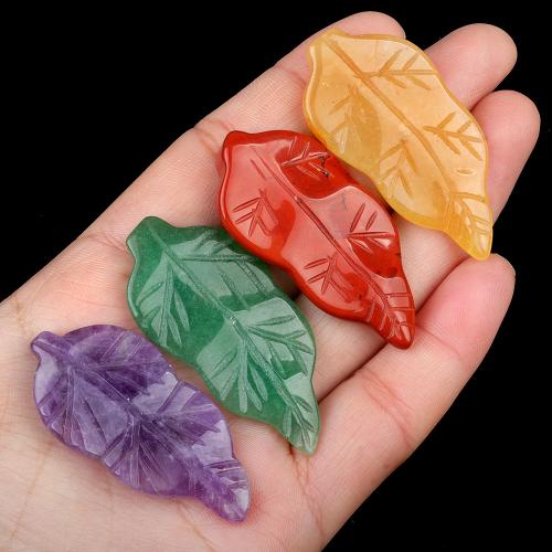 Gemstone Pendants Jewelry, Natural Stone, Leaf, DIY & different materials for choice, more colors for choice, Sold By PC