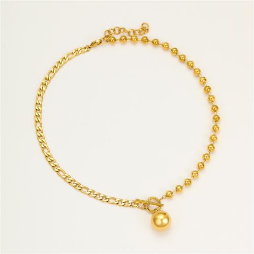 Stainless Steel Jewelry Necklace, 304 Stainless Steel, 18K gold plated, fashion jewelry & for woman, Length:46 cm, Sold By PC