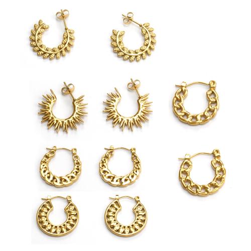 Acier inoxydable Levier Retour Earring, Acier inoxydable 304, Plaqué or 18K, bijoux de mode & styles différents pour le choix & pour femme, Vendu par paire