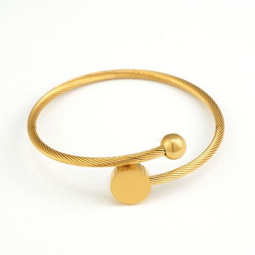 Stainless Steel Bangle, 304 Stainless Steel, 18K gold plated, fashion jewelry & for woman, Sold By Pair