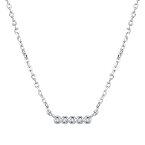 Zircon cubique Micro Pave collier en argent Sterling, argent sterling 925, pavé de micro zircon & pour femme, plus de couleurs à choisir, Longueur:Environ 41-50 cm, Vendu par PC