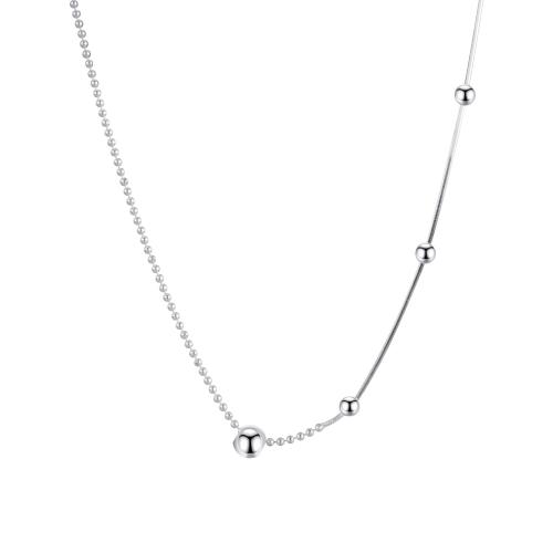 925 Sterling Silver Necklaces, with 5CM extender chain, for woman, silver color, Length:Approx 40 cm, Sold By PC