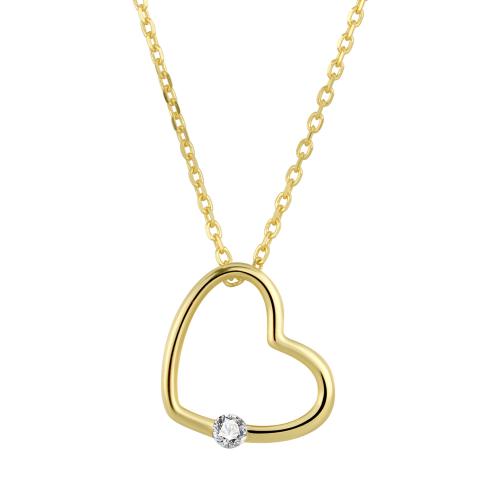 Zircon cubique Micro Pave collier en argent Sterling, argent sterling 925, coeur, pavé de micro zircon & pour femme, plus de couleurs à choisir, Longueur:Environ 41-50 cm, Vendu par PC