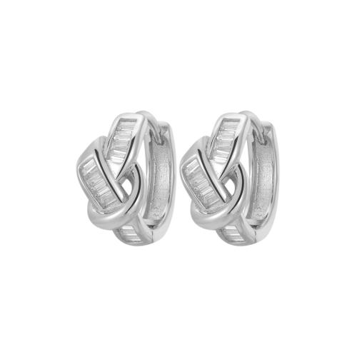 Pendientes de Micro Pavé de Zirconía Cúbica en Plata de Ley, plata de ley 925, micro arcilla de zirconia cúbica & para mujer, más colores para la opción, 12.70x6.50mm, Vendido por Par