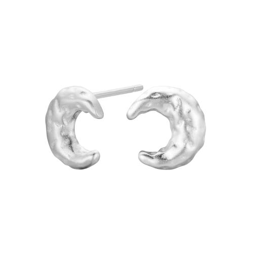 Boucle d'oreille bijoux en argent sterling, argent sterling 925, lune, pour femme, argent, 8.30x9.50mm, Vendu par paire