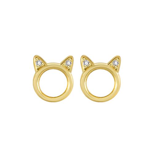 Pendientes de Micro Pavé de Zirconía Cúbica en Plata de Ley, plata de ley 925, micro arcilla de zirconia cúbica & para mujer, más colores para la opción, 8x6.80mm, Vendido por Par