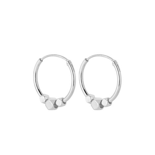 925 Sterling Silver Hoop Earrings, for woman, more colors for choice, 16.20mm, Sold By Pair