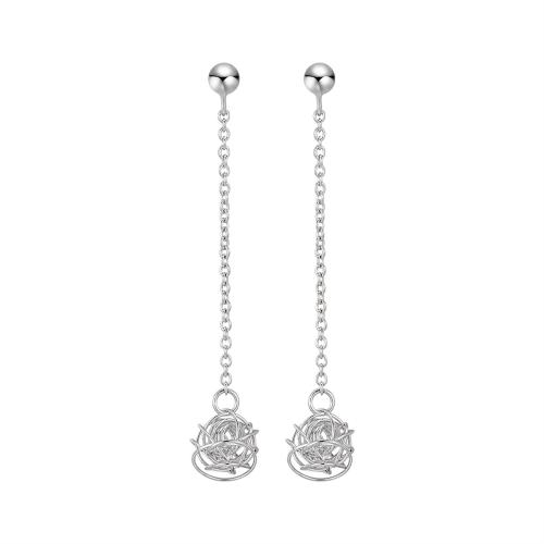 Boucle d'oreille bijoux en argent sterling, argent sterling 925, pour femme, couleur platine, 44.40mm, Vendu par paire