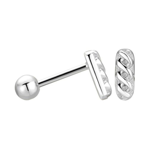 925 Sterling Silver Stud Earrings, for woman, more colors for choice, 7.20x11.80mm, Sold By Pair