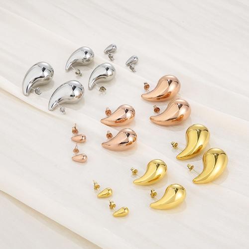 Stainless Steel Stud Earrings, 304 Stainless Steel, Vacuum Ion Plating, different size for choice & different styles for choice & for woman, more colors for choice, Sold By Pair