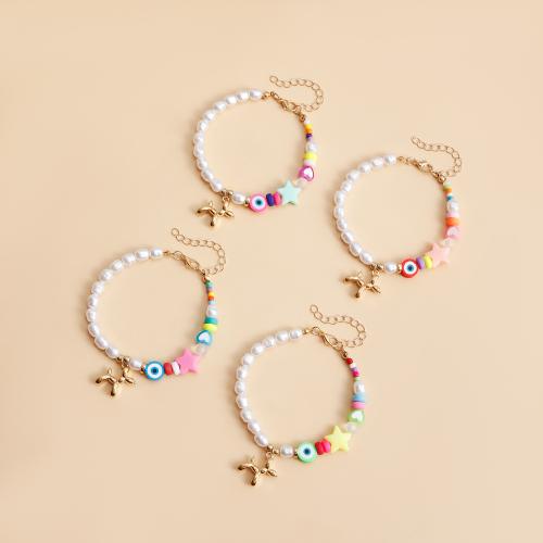 Stainless Steel Jewelry Bracelet, 304 Stainless Steel, with Plastic Pearl, Vacuum Ion Plating, for woman, more colors for choice, Sold By PC