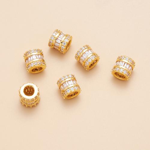 Cubic Zirconia Micro Pave Brass Beads, Vacuum Ion Plating, DIY & micro pave cubic zirconia, 8x8mm, Sold By PC