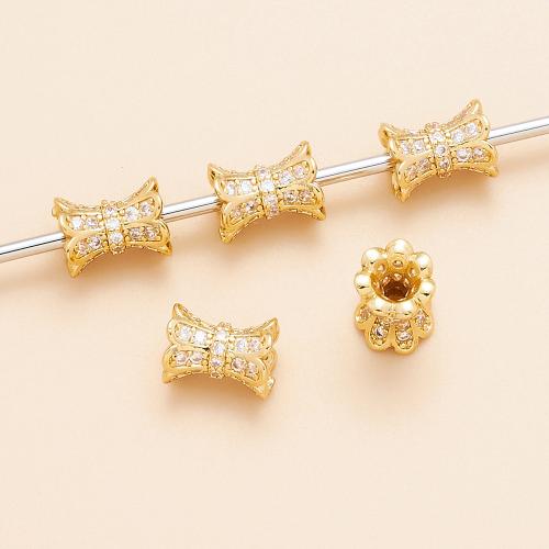 Cubic Zirconia Micro Pave Brass Beads, Vacuum Ion Plating, DIY & micro pave cubic zirconia, 5x9.50mm, Hole:Approx 1.2mm, Sold By PC