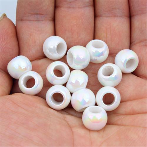 Acryl Schmuck Perlen, plattiert, DIY, 12x9mm, Bohrung:ca. 6mm, 100PCs/Tasche, verkauft von Tasche