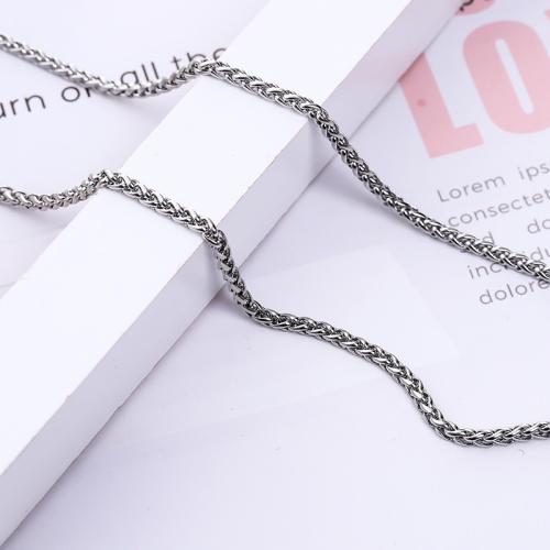 Stainless Steel Necklace Chain, 304 Stainless Steel, polished, for woman, 2/m, Sold By m