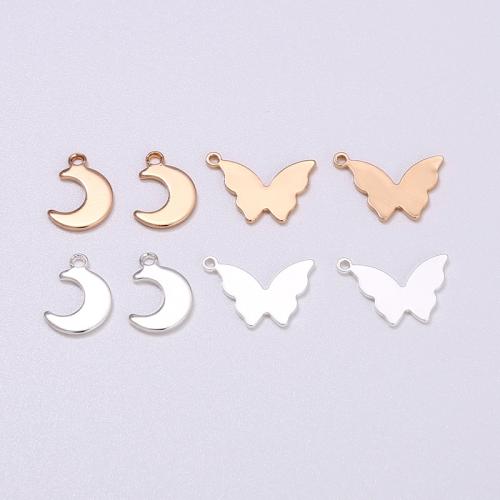 Brass Jewelry Pendants, plated, DIY & different styles for choice, more colors for choice, Hole:Approx 6mm, 100PCs/Bag, Sold By Bag