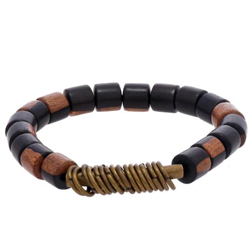 Wood Bracelets, with Brass & Iron, Vacuum Ion Plating, for woman, Sold By PC