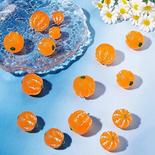 Resin Pendant, Plastic, with Resin, Tangerine, plated, DIY & different size for choice, more colors for choice, Hole:Approx 6mm, Sold By PC