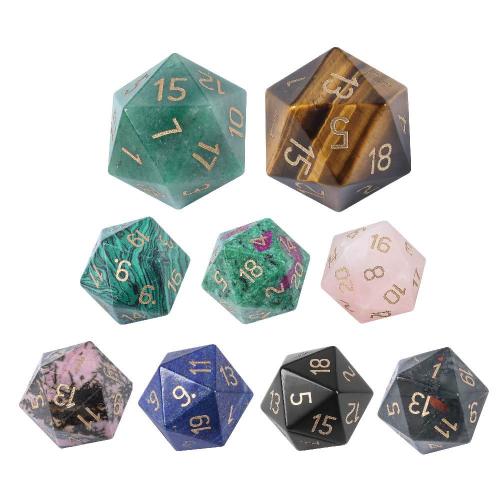 Dice for games, Gemstone, Geometrical Pattern, different materials for choice, 35mm, Sold By PC