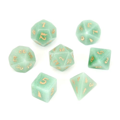 Dice for games, Green Aventurine, Geometrical Pattern, different styles for choice, Sold By PC