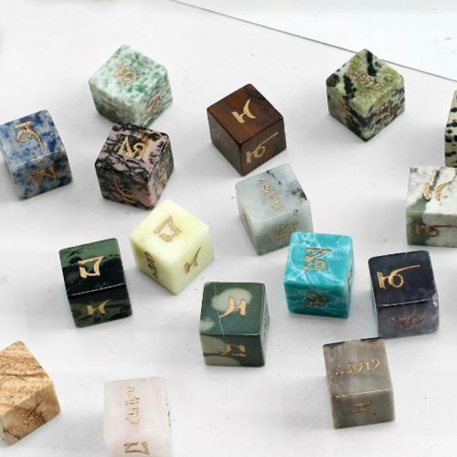 Dice for games, Gemstone, Geometrical Pattern, different materials for choice, 15x15mm, Sold By PC