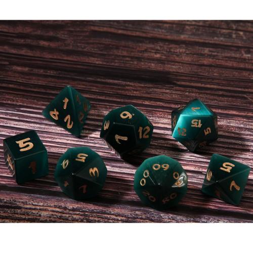 Dice for games, Cats Eye, Geometrical Pattern, different styles for choice, Peacock Blue, Sold By PC