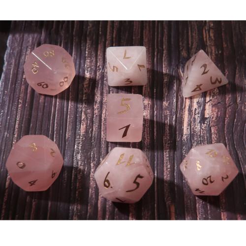 Dice for games, Rose Quartz, Geometrical Pattern, different styles for choice, Sold By PC