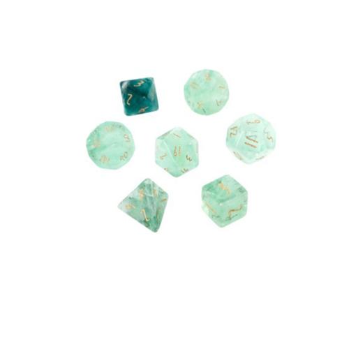 Dice for games, Green Fluorite, Geometrical Pattern, different styles for choice, Sold By PC