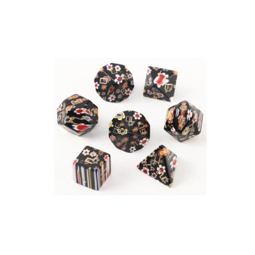 Dice for games, Lampwork, Geometrical Pattern, different styles for choice, black, Sold By PC