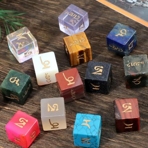 Dice for games, Gemstone, Geometrical Pattern, different styles for choice, 15x15x15mm, Sold By PC